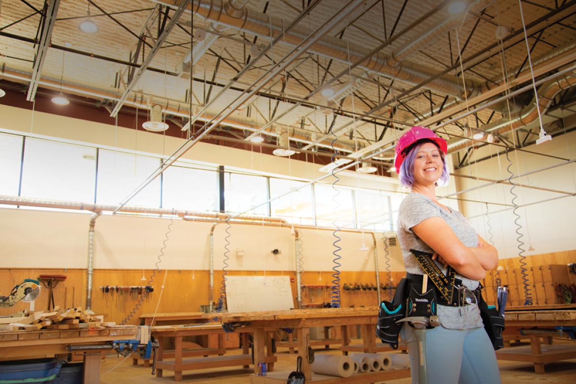 Jennifer Barton, VIU Carpentry student Jennifer Barton, VIU Carpentry student