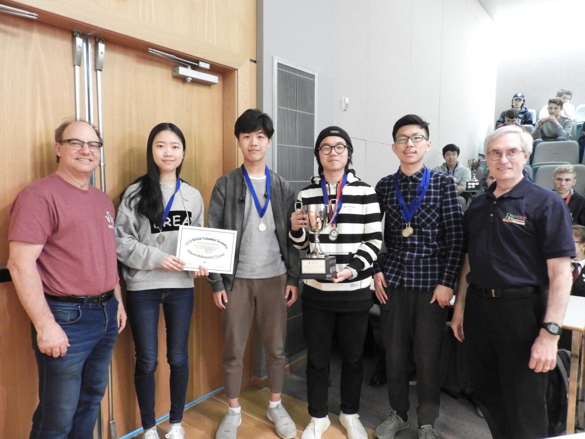 Best Overall Senior Team–Dover Bay Secondary School. Nanaimo High School Wins Prestigious Pi Cup